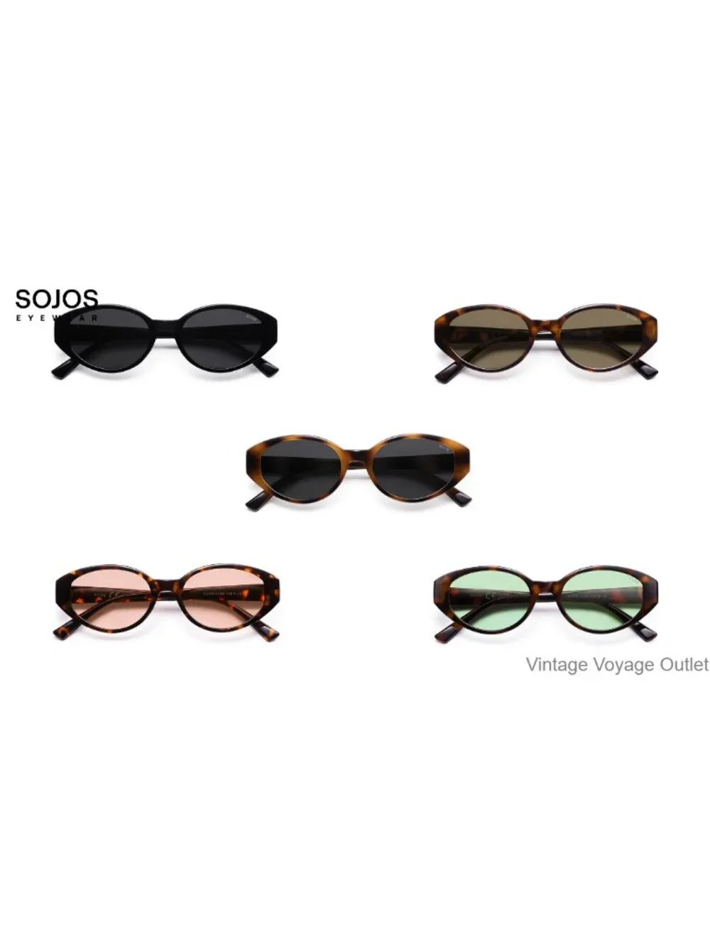 Retro Oval Cat Eye Sunglasses with Polarized UV400 Lenses